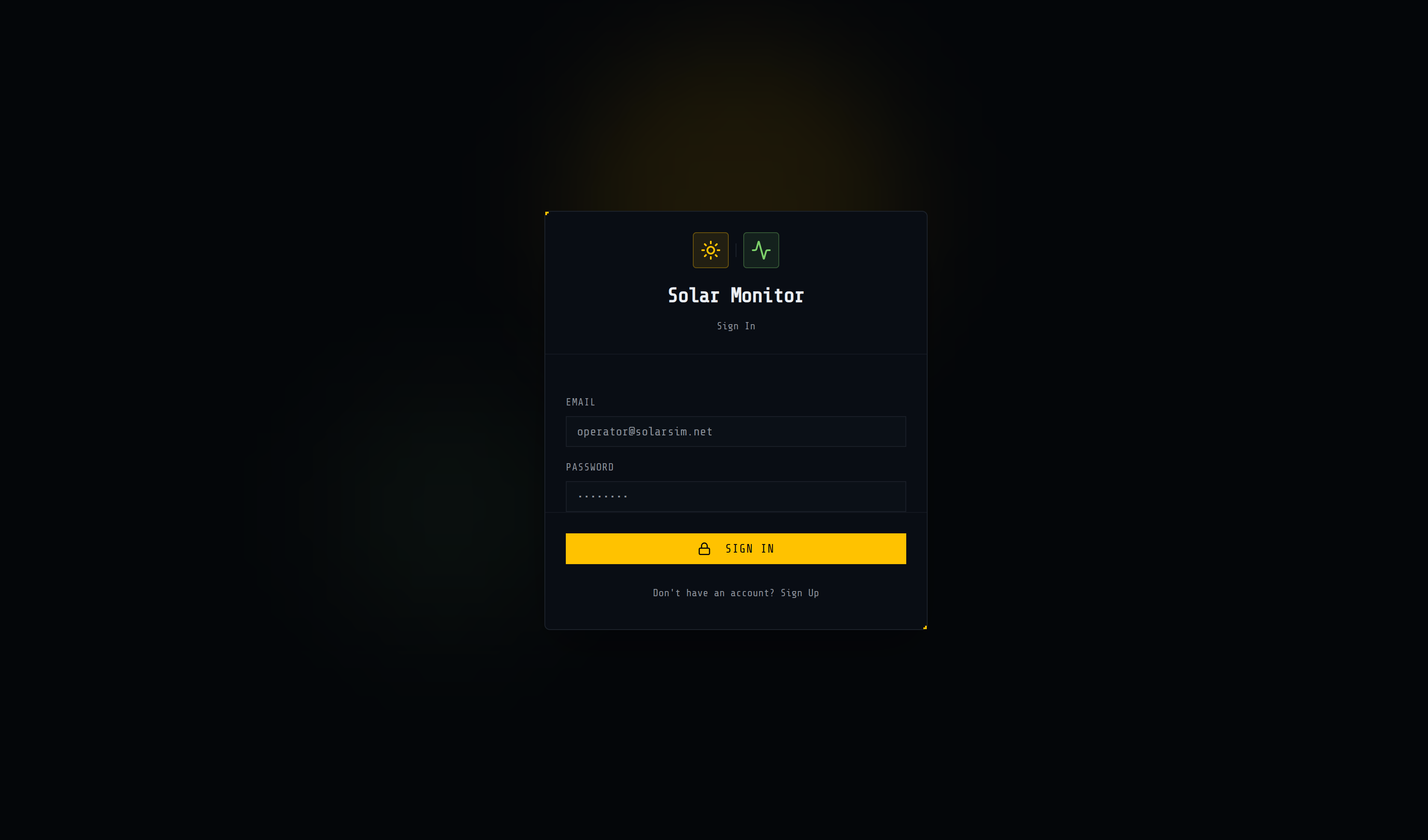 Login page